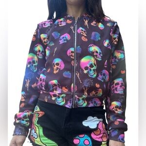 Colorful Skull Print Jacket 2+1 free